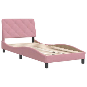 vidaXL Bed Frame without Mattress Pink 80x200 cm Velvet