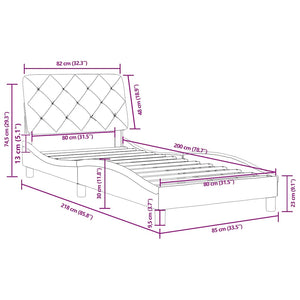 vidaXL Bed Frame without Mattress Pink 80x200 cm Velvet