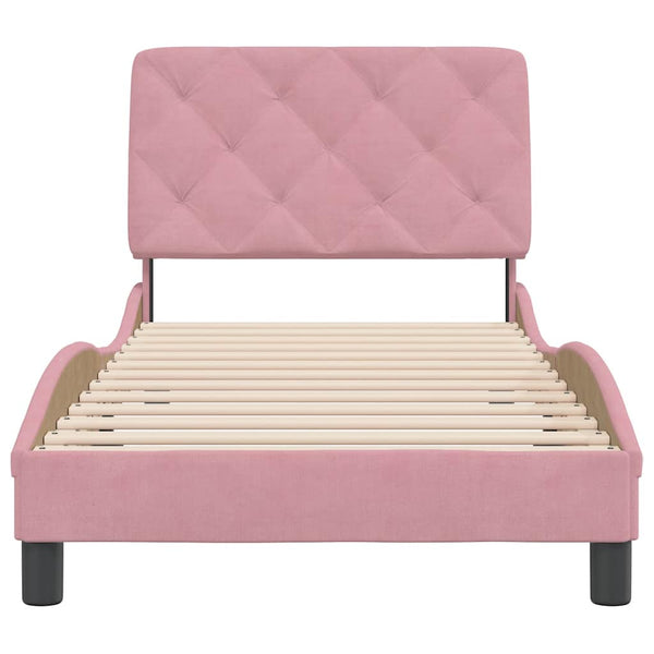 vidaXL Bed Frame without Mattress Pink 80x200 cm Velvet