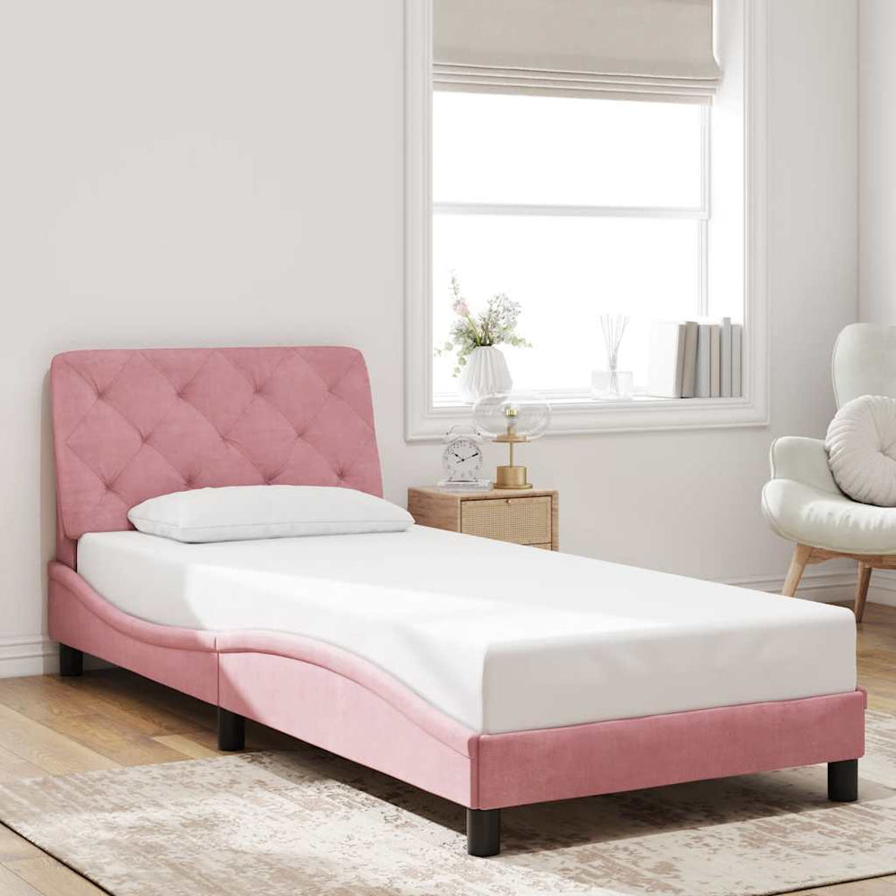 vidaXL Bed Frame without Mattress Pink 80x200 cm Velvet