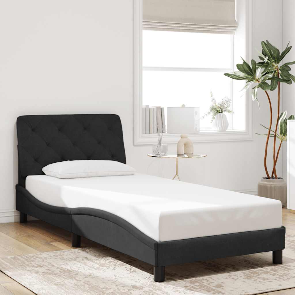 vidaXL Bed Frame without Mattress Black 90x190 cm Velvet