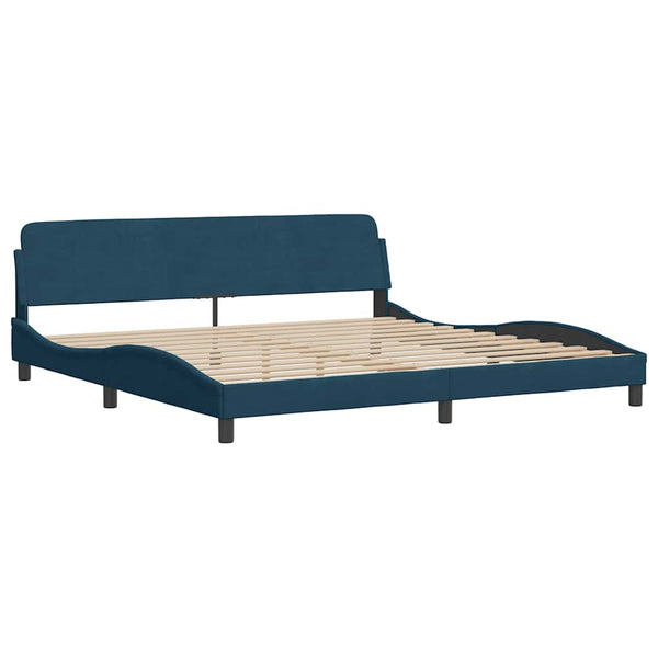 vidaXL Bed Frame without Mattress Blue 90x190 cm Velvet