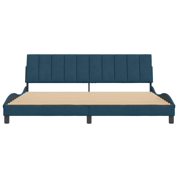 vidaXL Bed Frame without Mattress Blue 90x190 cm Velvet