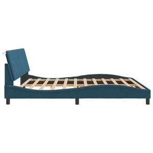 vidaXL Bed Frame without Mattress Blue 90x190 cm Velvet