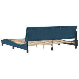 vidaXL Bed Frame without Mattress Blue 90x190 cm Velvet