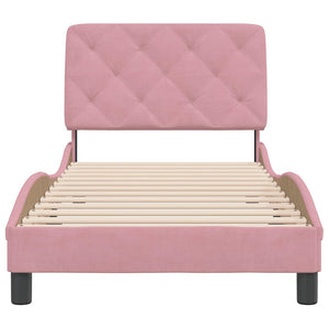 vidaXL Bed Frame without Mattress Pink 90x190 cm Velvet