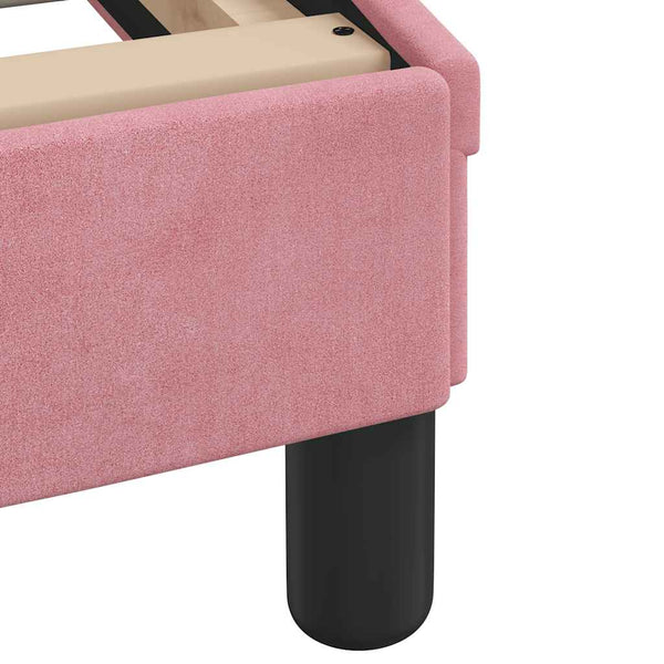 vidaXL Bed Frame without Mattress Pink 90x190 cm Velvet