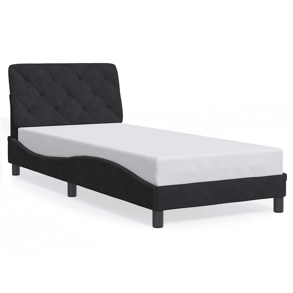 vidaXL Bed Frame without Mattress Black 90x200 cm Velvet