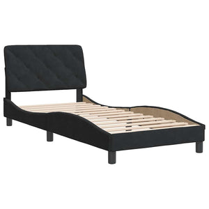 vidaXL Bed Frame without Mattress Black 90x200 cm Velvet
