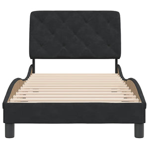 vidaXL Bed Frame without Mattress Black 90x200 cm Velvet