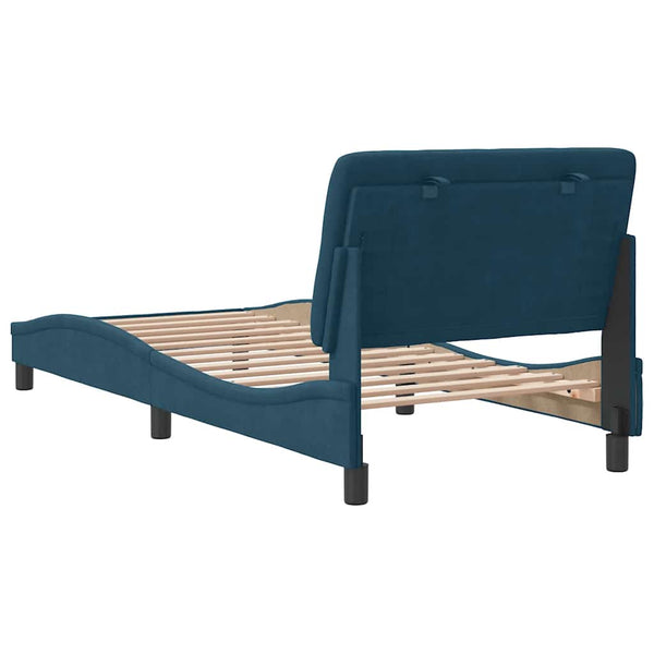 vidaXL Bed Frame without Mattress Blue 90x200 cm Velvet