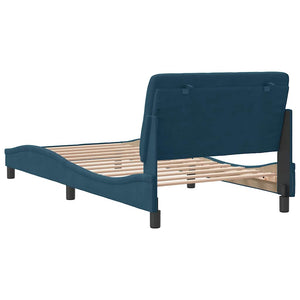 vidaXL Bed Frame without Mattress Blue 100x200 cm Velvet