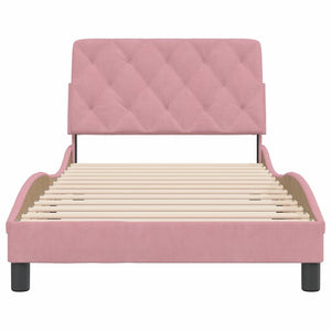 vidaXL Bed Frame without Mattress Pink 100x200 cm Velvet