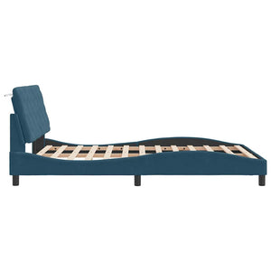 vidaXL Bed Frame without Mattress Blue 120x200 cm Velvet