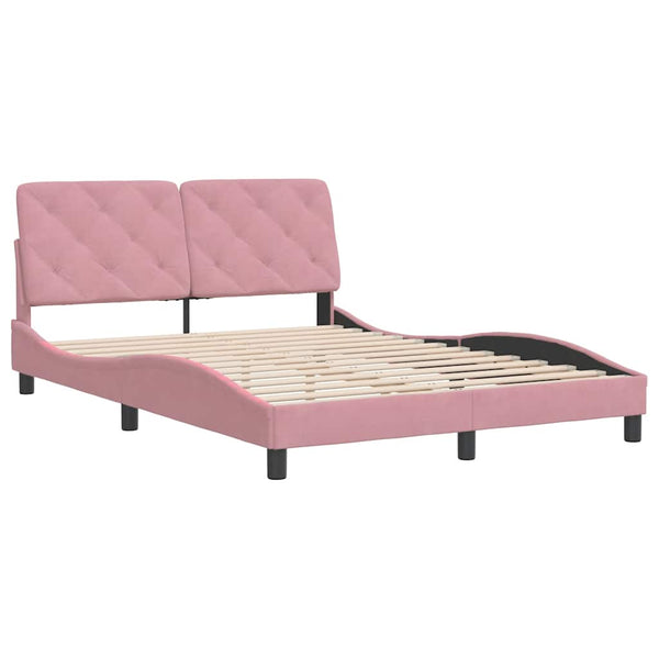vidaXL Bed Frame without Mattress Pink 120x200 cm Velvet