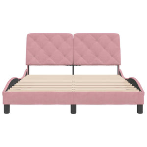 vidaXL Bed Frame without Mattress Pink 120x200 cm Velvet