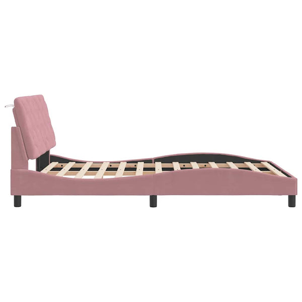 vidaXL Bed Frame without Mattress Pink 120x200 cm Velvet