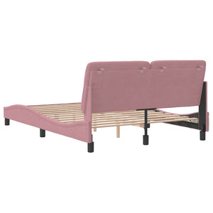 vidaXL Bed Frame without Mattress Pink 140x190 cm Velvet