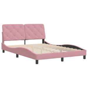 vidaXL Bed Frame without Mattress Pink 140x200 cm Velvet