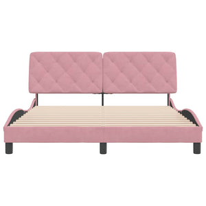 vidaXL Bed Frame without Mattress Pink 160x200 cm Velvet