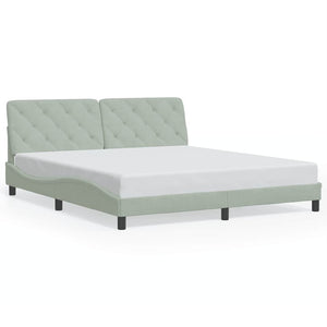 vidaXL Bed Frame without Mattress Light Grey 180x200 cm Velvet