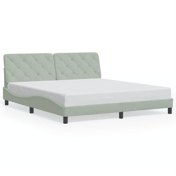 vidaXL Bed Frame without Mattress Light Grey 180x200 cm Velvet