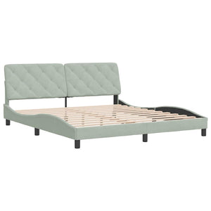 vidaXL Bed Frame without Mattress Light Grey 180x200 cm Velvet