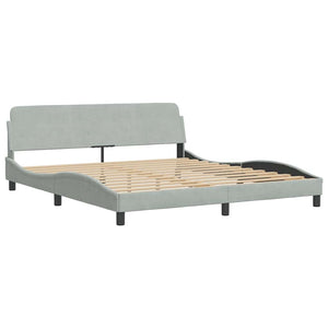 vidaXL Bed Frame without Mattress Light Grey 180x200 cm Velvet