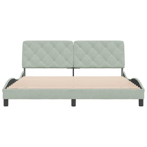 vidaXL Bed Frame without Mattress Light Grey 180x200 cm Velvet