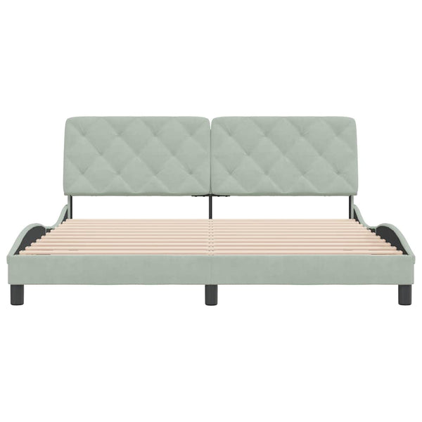 vidaXL Bed Frame without Mattress Light Grey 180x200 cm Velvet