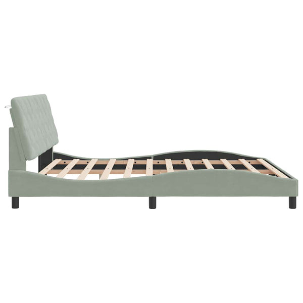 vidaXL Bed Frame without Mattress Light Grey 180x200 cm Velvet