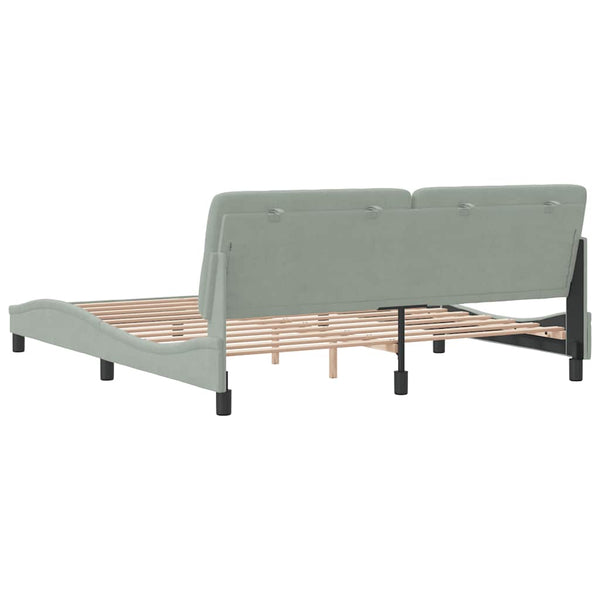 vidaXL Bed Frame without Mattress Light Grey 180x200 cm Velvet