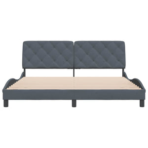 vidaXL Bed Frame without Mattress Dark Grey 180x200 cm Velvet