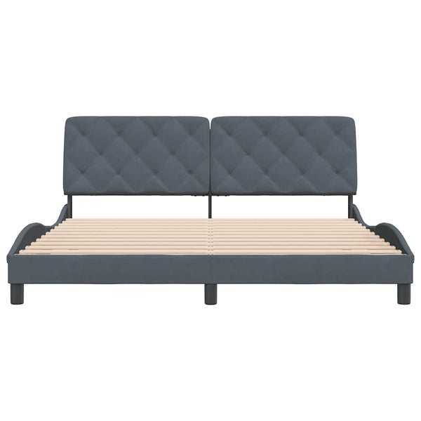 vidaXL Bed Frame without Mattress Dark Grey 180x200 cm Velvet