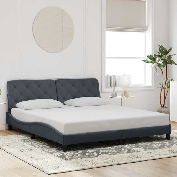 vidaXL Bed Frame without Mattress Dark Grey 180x200 cm Velvet