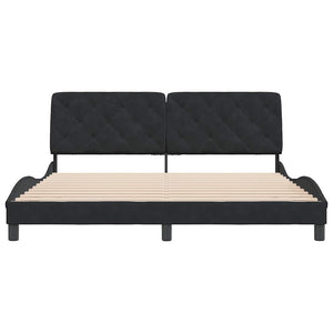 vidaXL Bed Frame without Mattress Black 180x200 cm Velvet