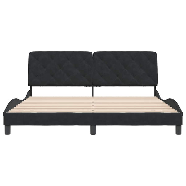 vidaXL Bed Frame without Mattress Black 180x200 cm Velvet