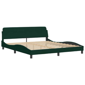 vidaXL Bed Frame Without Mattress Dark Green 180x200 cm Velvet