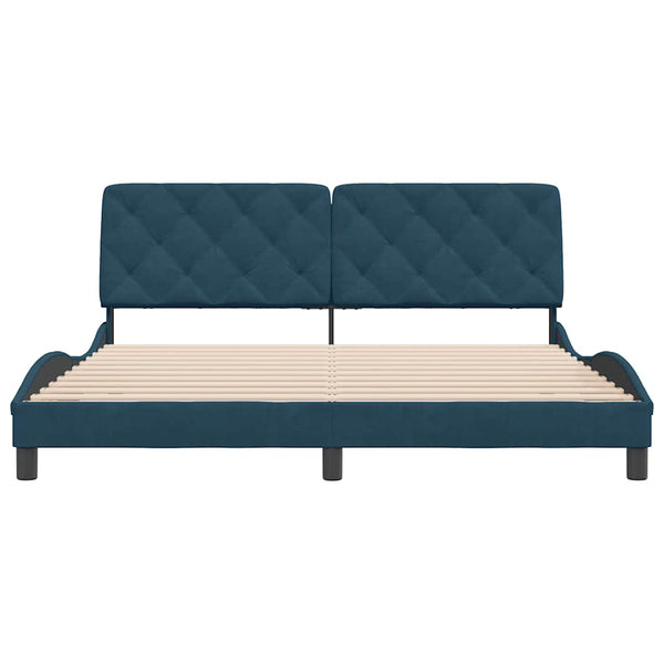 vidaXL Bed Frame without Mattress Blue 180x200 cm Velvet