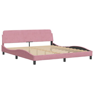 vidaXL Bed Frame without Mattress Pink 180x200 cm Velvet
