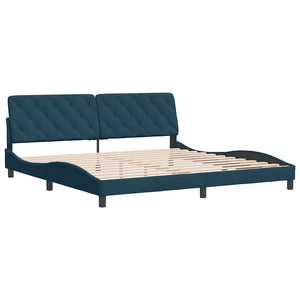 vidaXL Bed Frame without Mattress Blue 200x200 cm Velvet