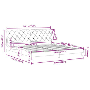 vidaXL Bed Frame without Mattress Blue 200x200 cm Velvet