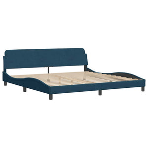 vidaXL Bed Frame without Mattress Blue 200x200 cm Velvet