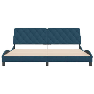 vidaXL Bed Frame without Mattress Blue 200x200 cm Velvet