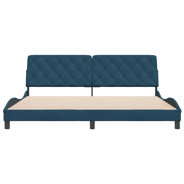vidaXL Bed Frame without Mattress Blue 200x200 cm Velvet