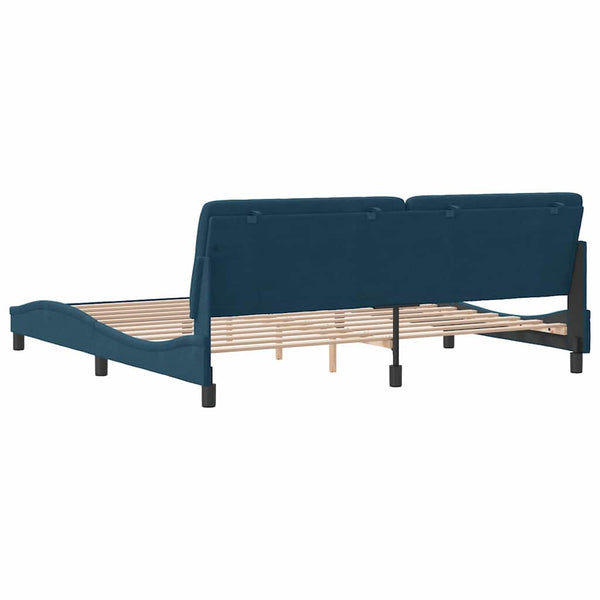 vidaXL Bed Frame without Mattress Blue 200x200 cm Velvet