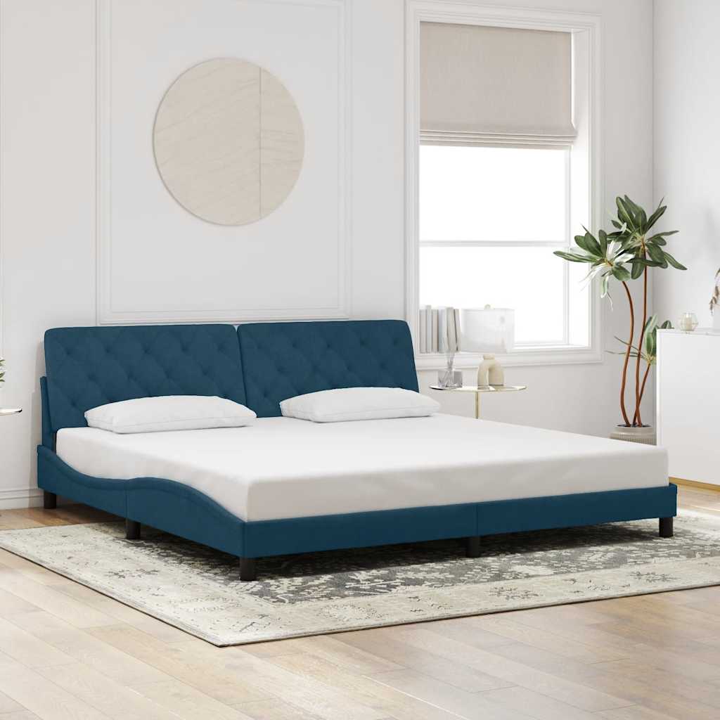 vidaXL Bed Frame without Mattress Blue 200x200 cm Velvet