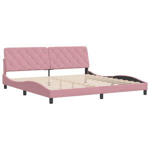 vidaXL Bed Frame without Mattress Pink 200x200 cm Velvet