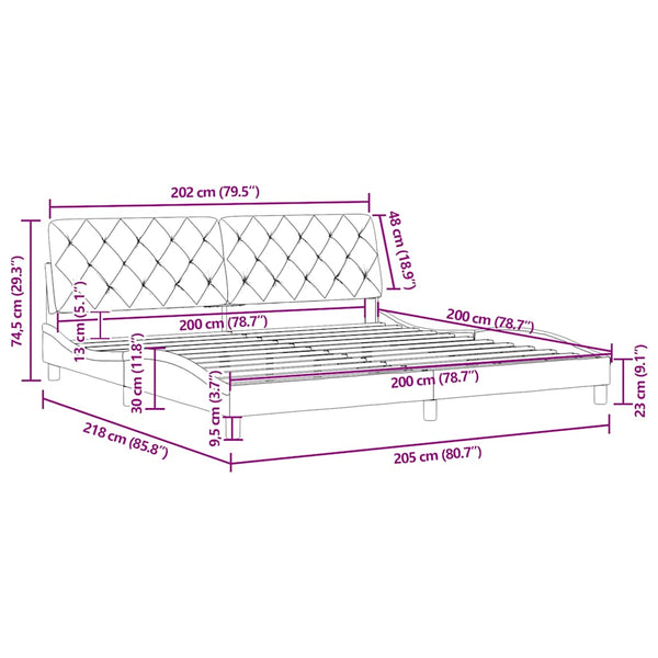 vidaXL Bed Frame without Mattress Pink 200x200 cm Velvet