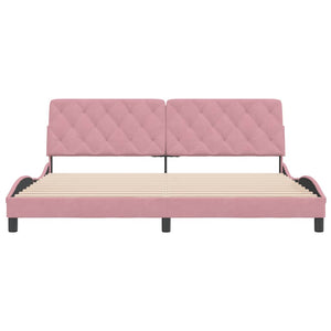 vidaXL Bed Frame without Mattress Pink 200x200 cm Velvet